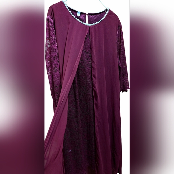 ROTITA Lace Stitching Chiffon Pearl 3/4 Sleeve Dress, Size 2X - Picture 4 of 8